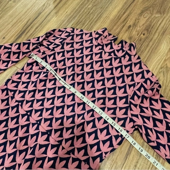 NWT Boden High Neck Jacquard Dress Dust Cloud Pink, Petal Geo - Picture 8 of 9